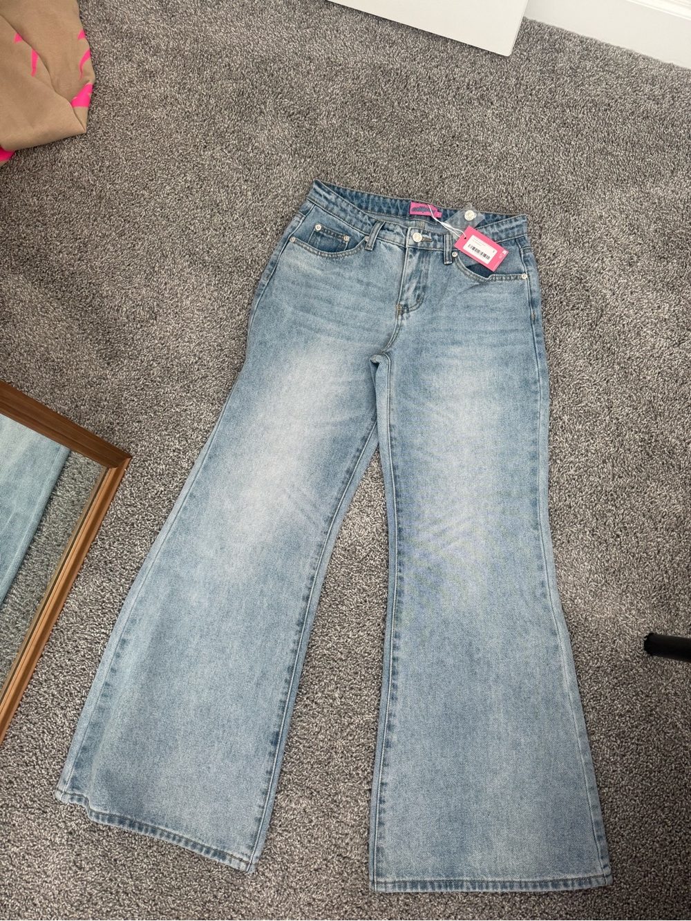 Edikted Light Blue Flare Jeans - High Rise Wide Leg
